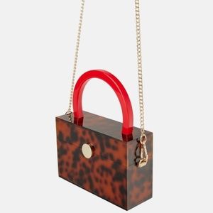 NWT Zara Animal Print Methacrylate Handbag